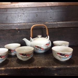 Vintage Koi Collectors Japanese Tea Set